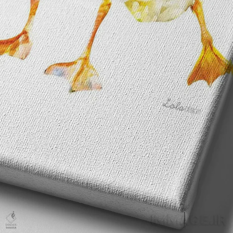 تابلو دکوراتیو پاتوهای دونده هندی با تم گیاهی و حیات وحش اثر لولا دیزاین - نمای نزدیک بافت بوم