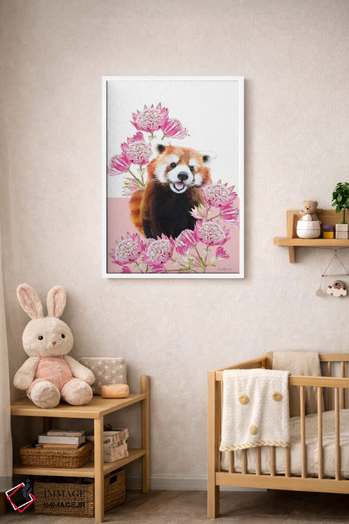 تابلو دکوراتیو پاندای قرمز سافاری اثر لولا دیزاین - D3W