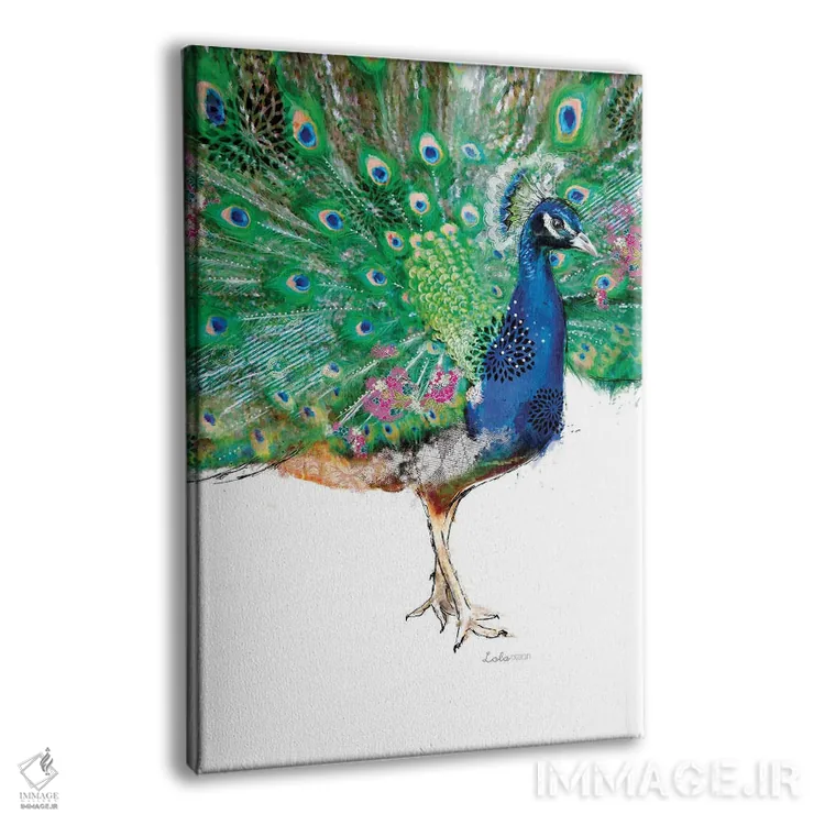 تابلو دکوراتیو طاووس ویلدساید اثر لولا دیزاین - نمای پرسپکتیو محصول