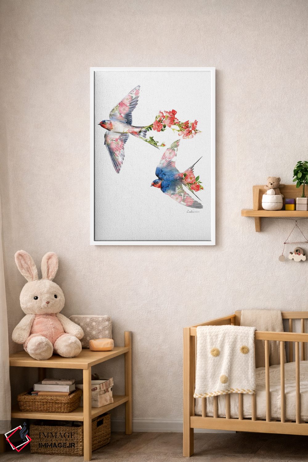 تابلو دکوراتیو پرستوهای گیاهی حیات وحش اثر لولا دیزاین - D3W