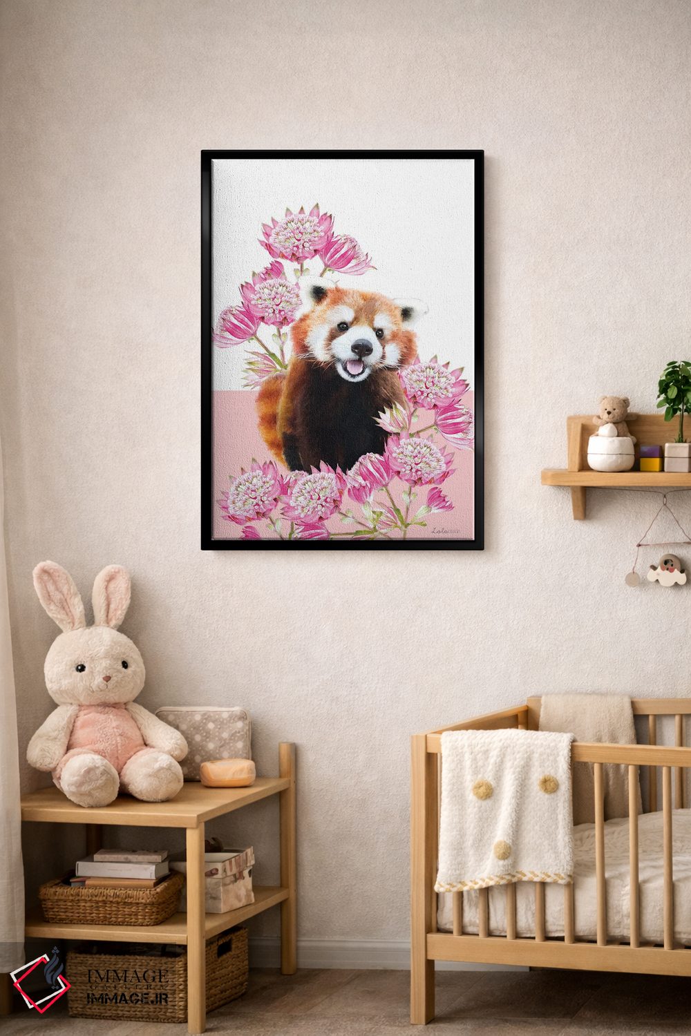 تابلو دکوراتیو پاندای قرمز سافاری اثر لولا دیزاین - D6B