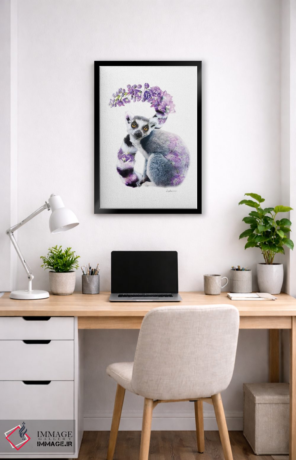 تابلو دکوراتیو لمور گیاهی حیات وحش اثر لولا دیزاین - D5B