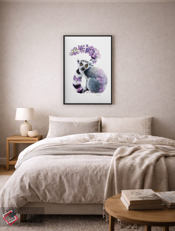 تابلو دکوراتیو لمور گیاهی حیات وحش اثر لولا دیزاین - D6B