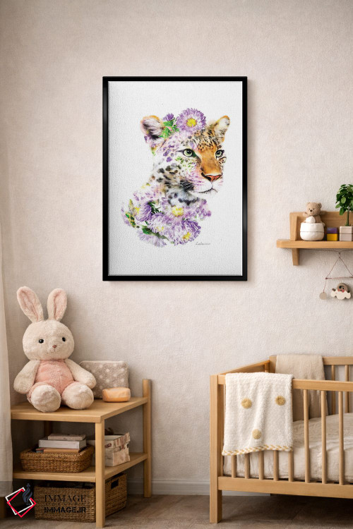 تابلو دکوراتیو پلنگ گیاهی حیات وحش اثر لولا دیزاین - D5B