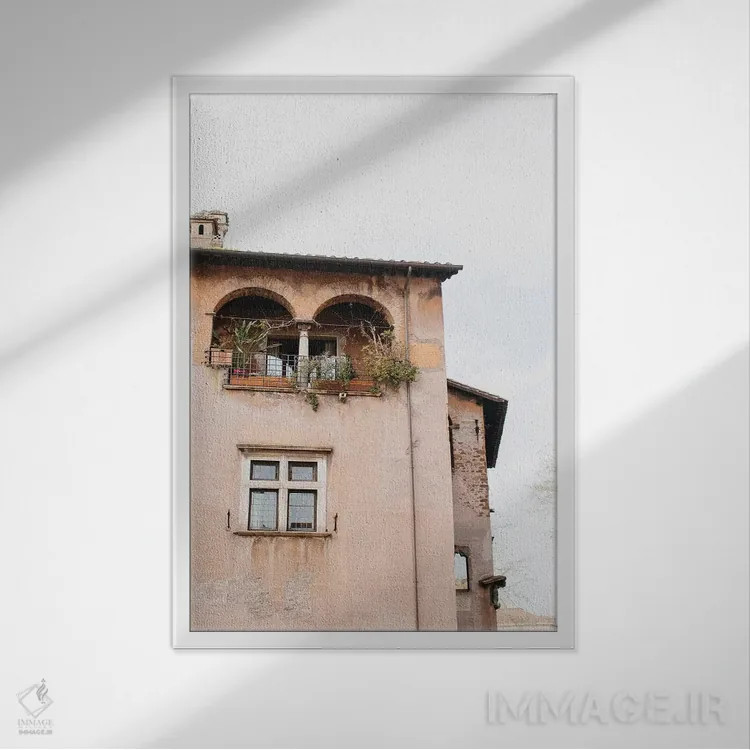 تابلو دکوراتیو Rome, Italy,باغ پشت بام، رم، ایتالیا اثر لاولی لیتل هوم کو - نمای قابدار سفید