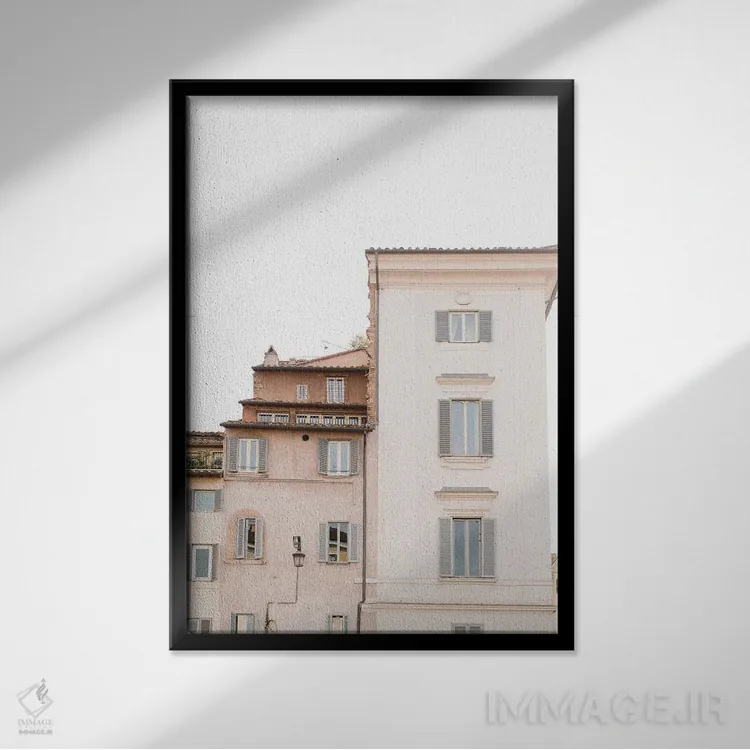 تابلو دکوراتیو Rome, Italy,پشت بام ها، رم، ایتالیا اثر لاولی لیتل هوم کو - نمای قابدار مشکی