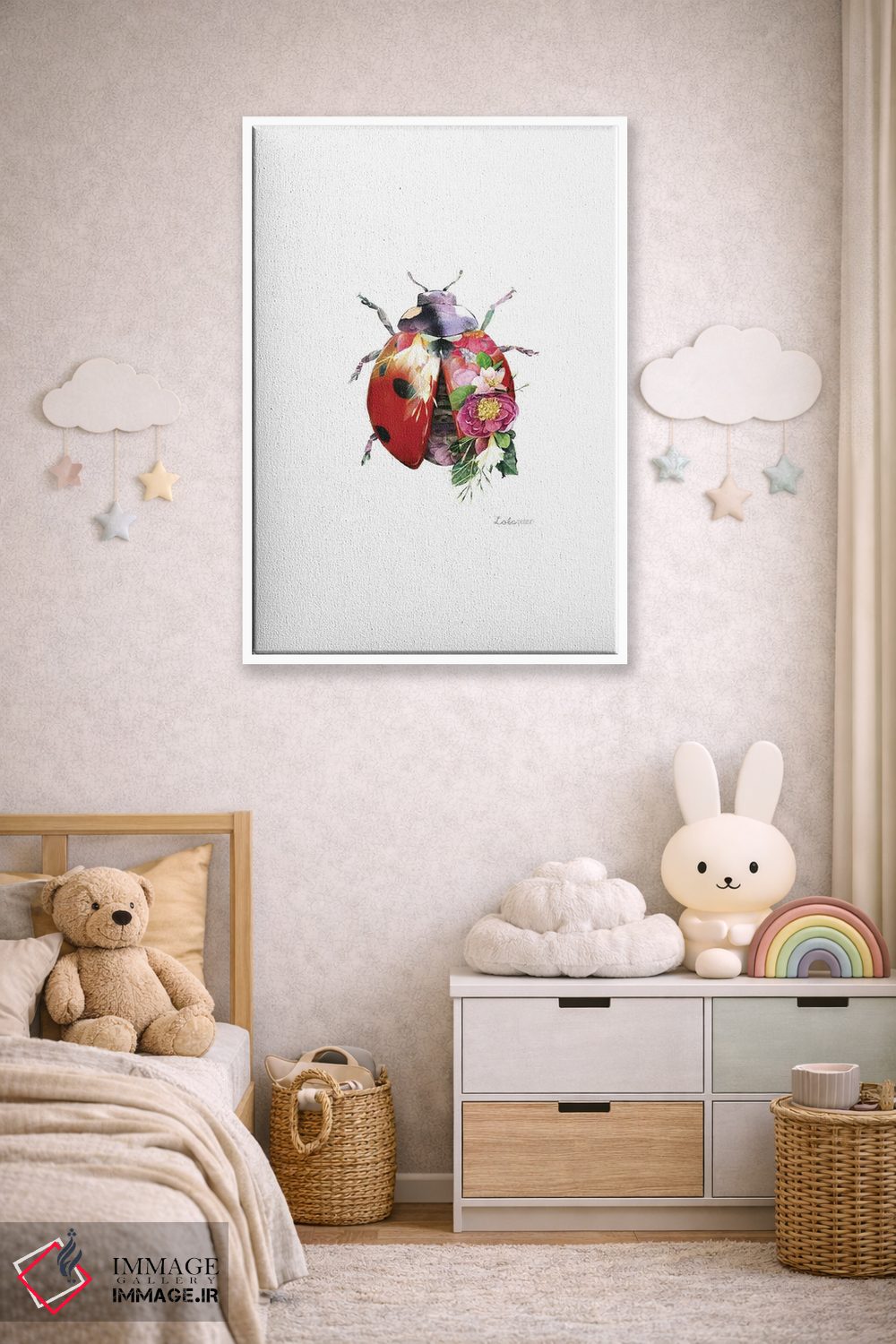 تابلو دکوراتیو کفشدوزک گیاهی حیات وحش اثر لولا دیزاین - D3W