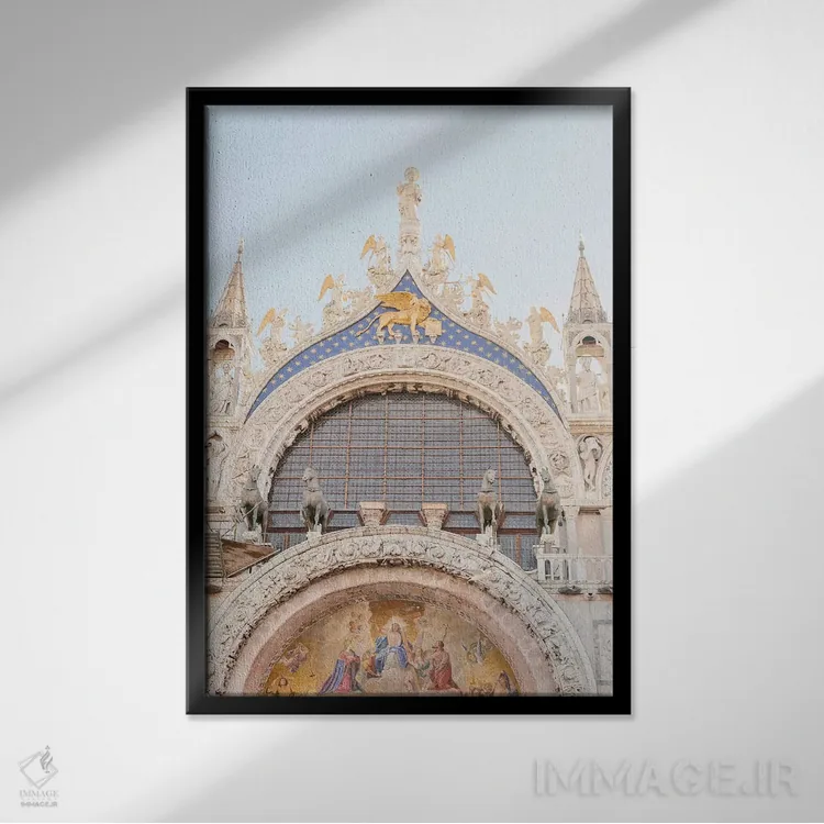 تابلو دکوراتیو Venice, Italy,کلیسای جامع سن مارک، ونیز، ایتالیا اثر لاولی لیتل هوم کو - نمای قابدار مشکی