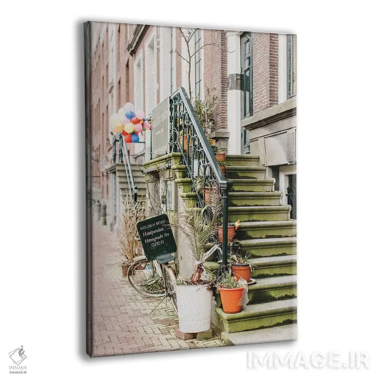 تابلو دکوراتیو Golden Bend Neighborhood, Amsterdam,دوچرخه، محله گلدن… اثر لاولی لیتل هوم کو - نمای پرسپکتیو محصول