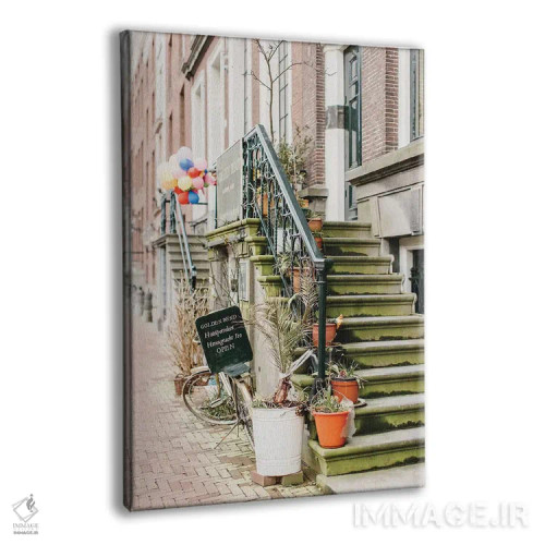 تابلو دکوراتیو Golden Bend Neighborhood, Amsterdam,دوچرخه، محله گلدن… اثر لاولی لیتل هوم کو - نمای پرسپکتیو محصول