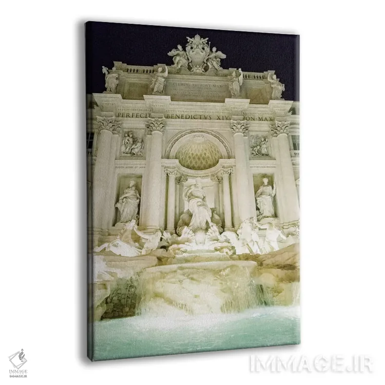 تابلو دکوراتیو Rome, Italy,فواره تروی در شب، رم، ایتالیا اثر لاولی لیتل هوم کو - نمای پرسپکتیو محصول