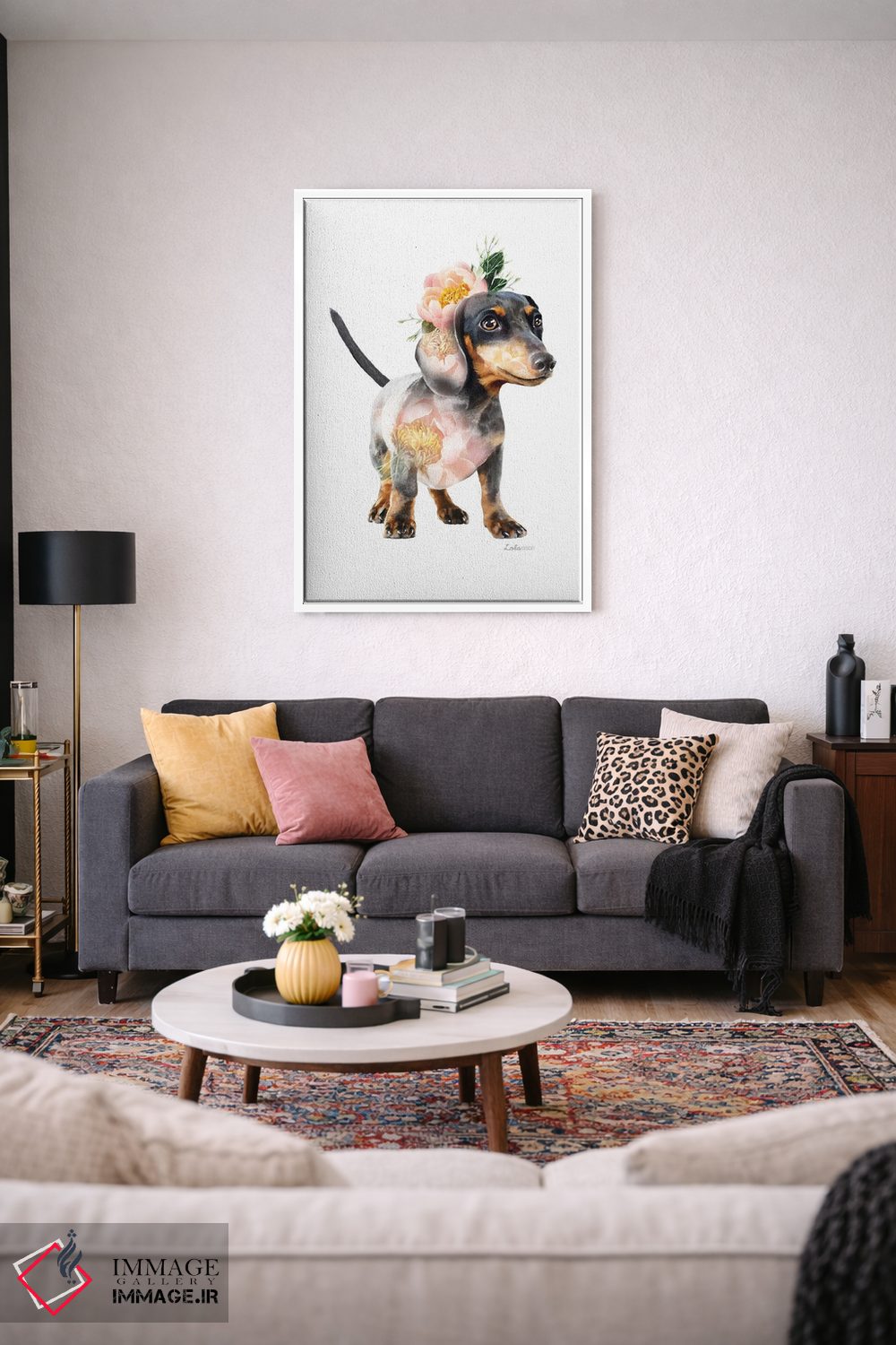 تابلو دکوراتیو داکسهوند گیاهی حیات وحش اثر لولا دیزاین - D3W