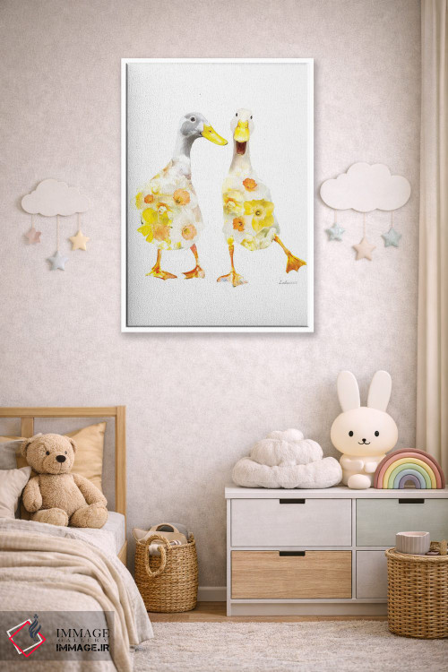 تابلو دکوراتیو پاتوهای دونده هندی با تم گیاهی و حیات وحش اثر لولا دیزاین - D4W