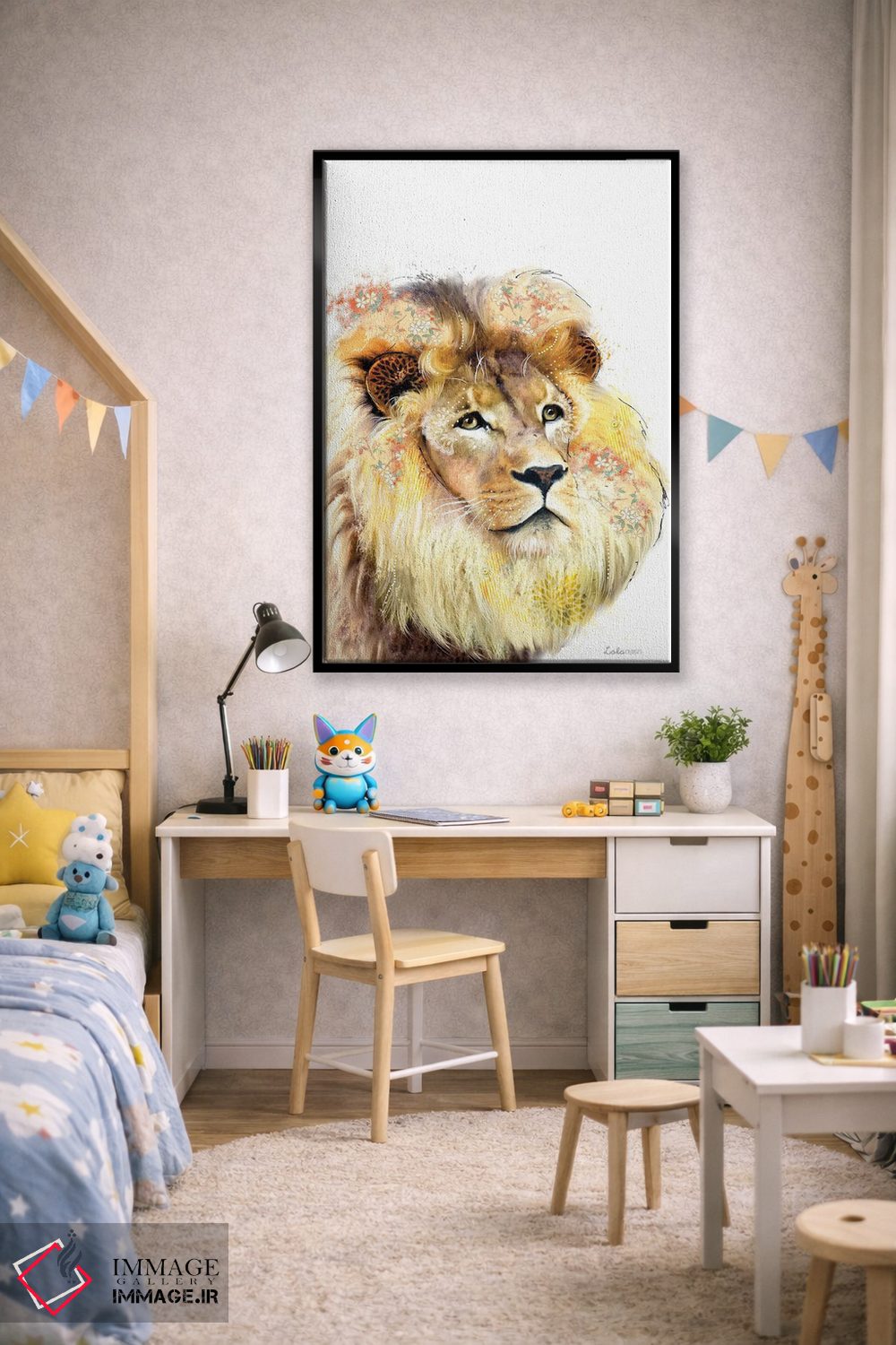 تابلو دکوراتیو شیر ویلدساید اثر لولا دیزاین - D2B