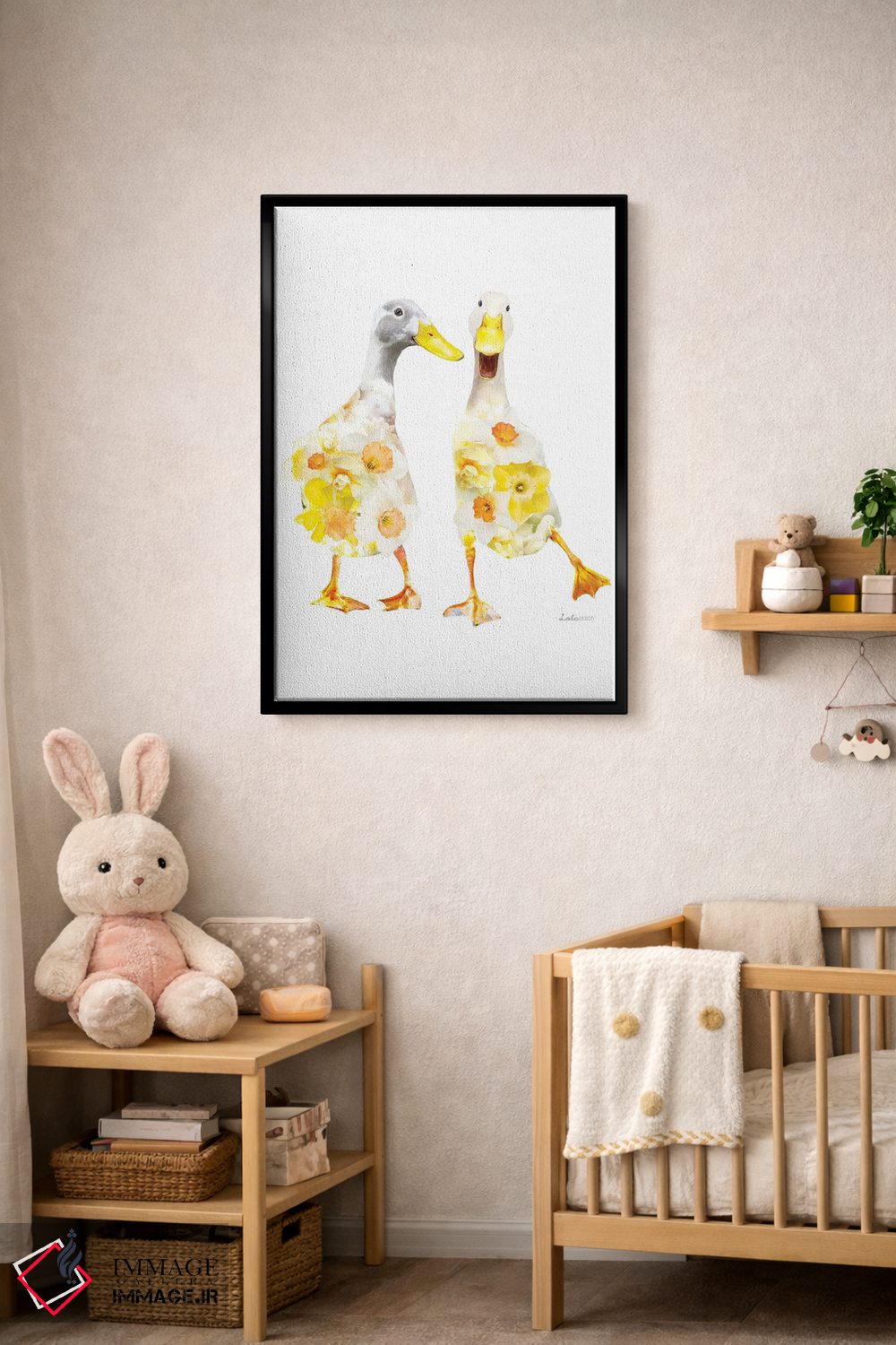 تابلو دکوراتیو پاتوهای دونده هندی با تم گیاهی و حیات وحش اثر لولا دیزاین - D5B