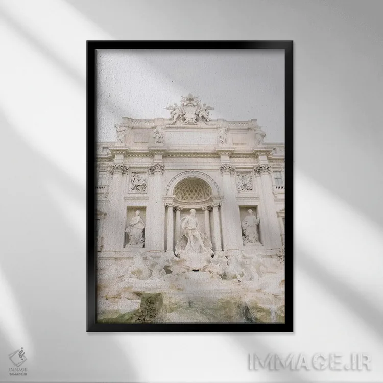 تابلو دکوراتیو Rome, Italy,نمای نزدیک فواره تروی، رم، ایتالیا اثر لاولی لیتل هوم کو - نمای قابدار مشکی