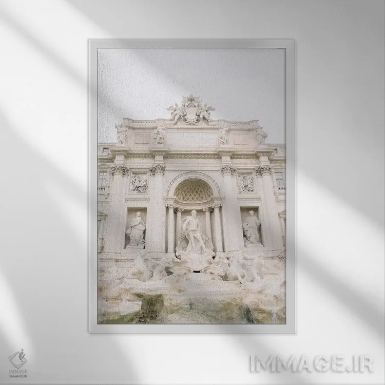 تابلو دکوراتیو Rome, Italy,نمای نزدیک فواره تروی، رم، ایتالیا اثر لاولی لیتل هوم کو - نمای قابدار سفید