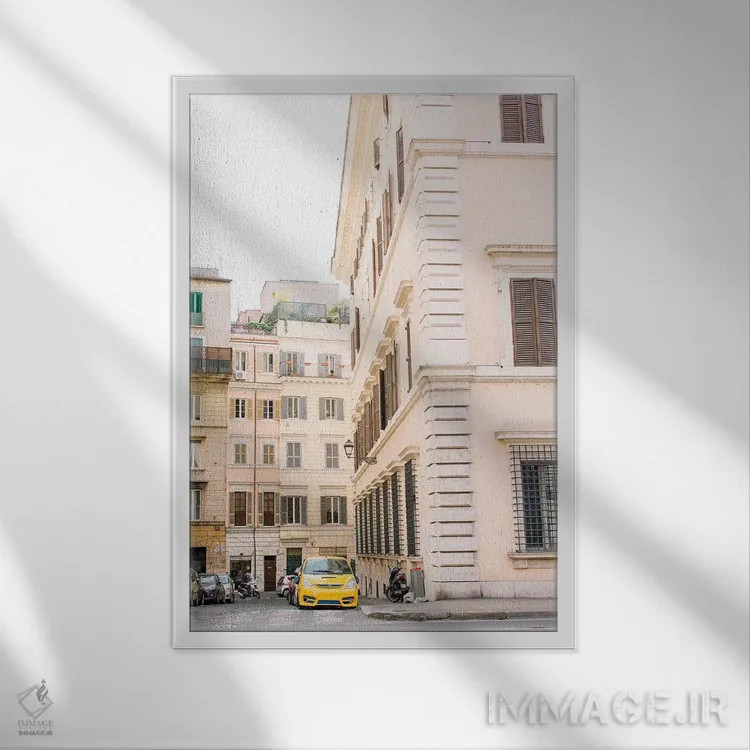تابلو دکوراتیو Italy,خیابان های رم، ایتالیا اثر لاولی لیتل هوم کو - نمای قابدار سفید