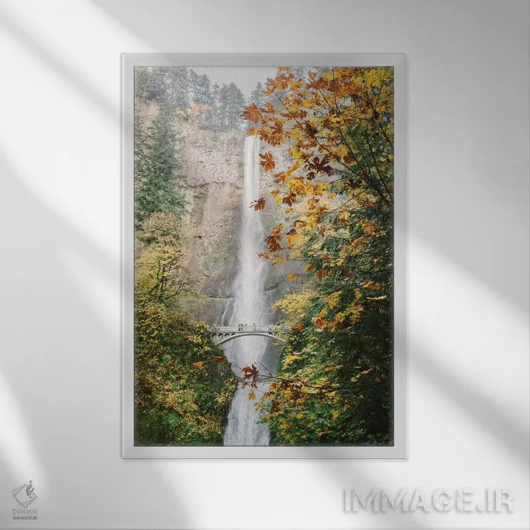 تابلو دکوراتیو Portland, Oregon,آبشار شماره ۳، پورتلند، اورگون اثر لاولی لیتل هوم کو - نمای قابدار سفید