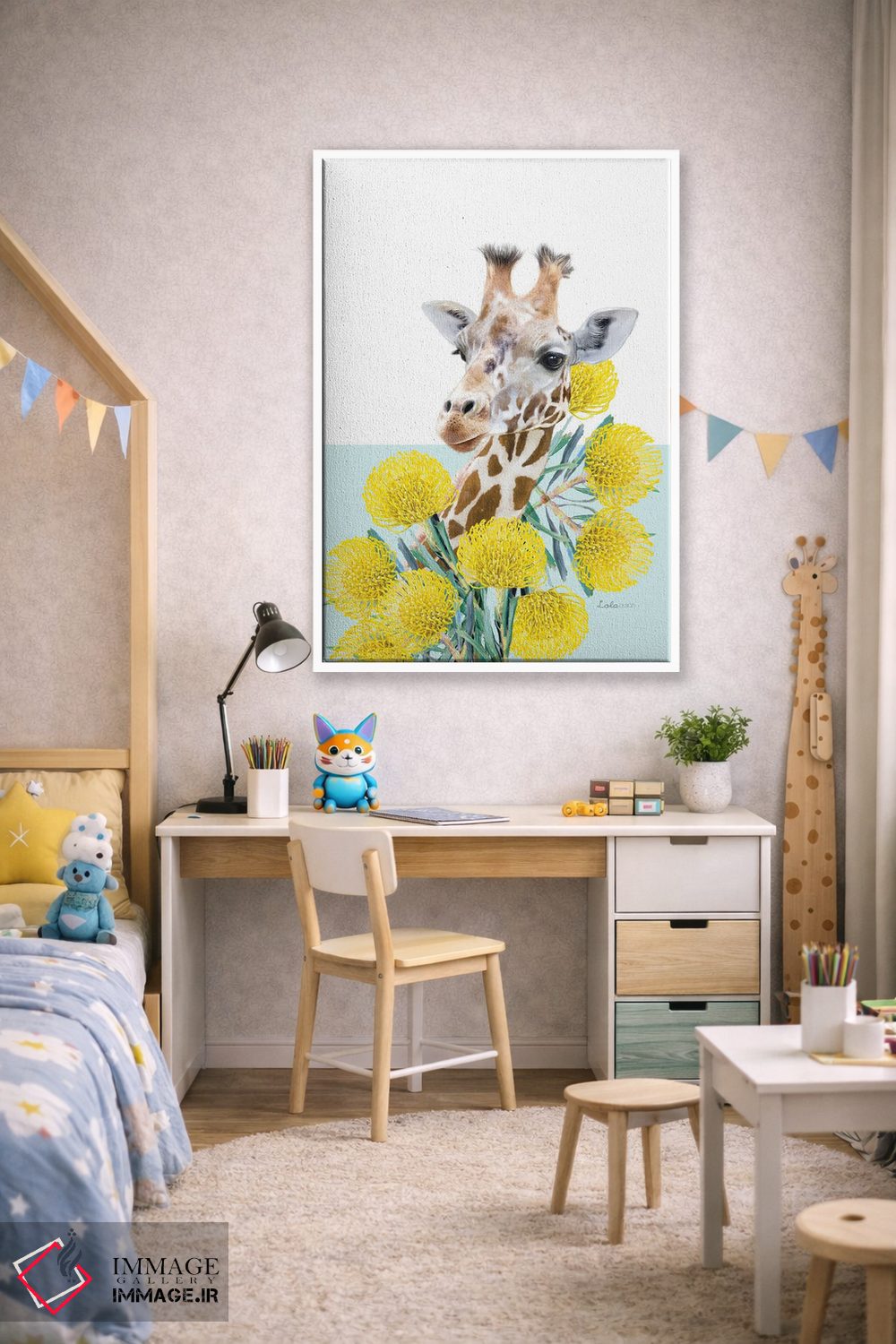تابلو دکوراتیو زرافه سافاری اثر لولا دیزاین - D1W