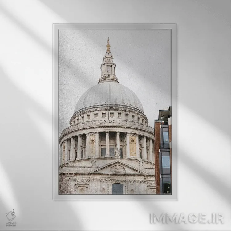تابلو دکوراتیو London, England,کلیسای جامع سنت پل، لندن، انگلستان اثر لاولی لیتل هوم کو - نمای قابدار سفید