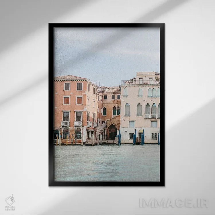تابلو دکوراتیو Venice, Italy,ساختمان های کنار کانال شماره ۲، ونیز، ا… اثر لاولی لیتل هوم کو - نمای قابدار مشکی