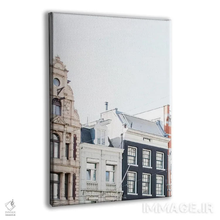 تابلو دکوراتیو Amsterdam,پشت بام خانه های کانالی، آمستردام اثر لاولی لیتل هوم کو - نمای پرسپکتیو محصول