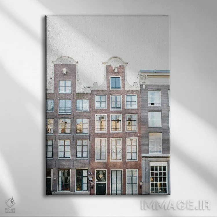 تابلو دکوراتیو Amsterdam,خانه های کانالی شماره ۲، آمستردام اثر لاولی لیتل هوم کو - نمای روبهرو روی دیوار