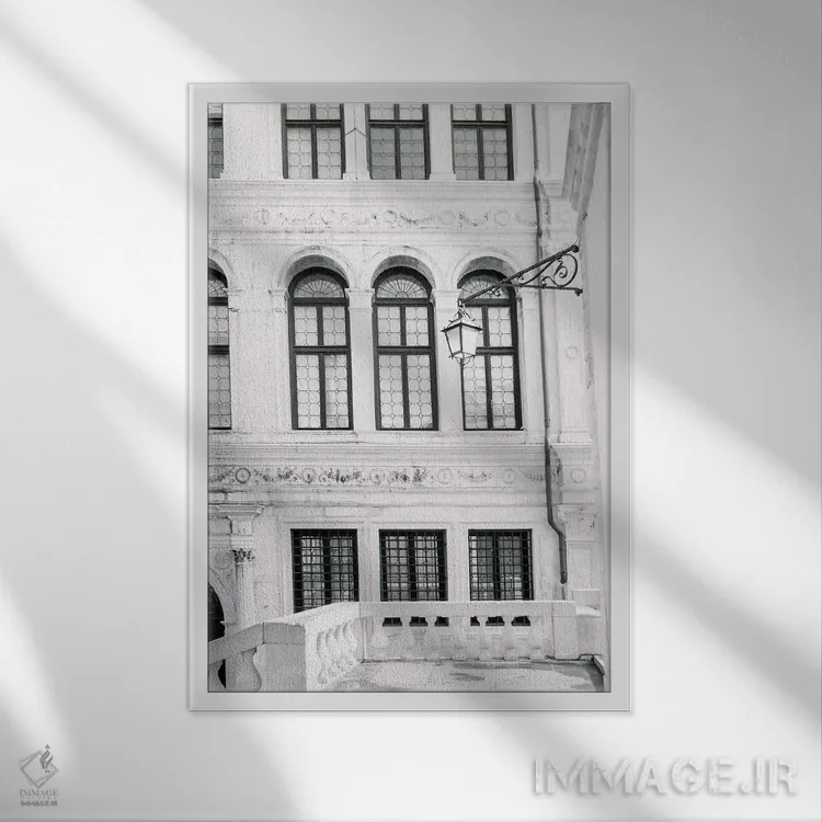 تابلو دکوراتیو Italy In Black & White,ونیز، ایتالیا اثر لاولی لیتل هوم کو - نمای قابدار سفید