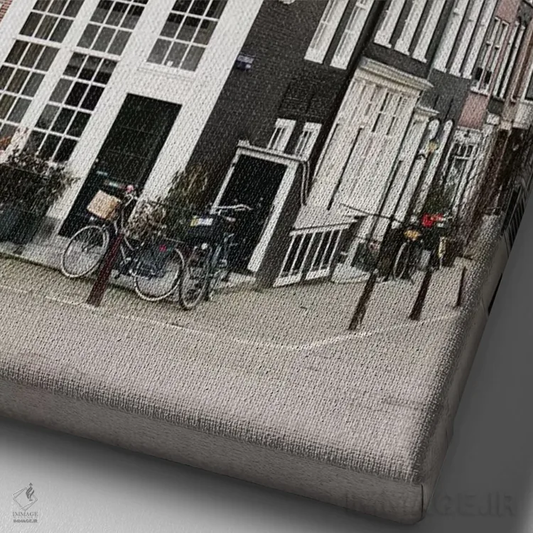 تابلو دکوراتیو Amsterdam,خانه های کانالی شماره ۳، آمستردام اثر لاولی لیتل هوم کو - نمای نزدیک بافت بوم