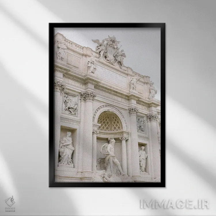 تابلو دکوراتیو Rome, Italy,فواره تروی شماره ۲، رم، ایتالیا اثر لاولی لیتل هوم کو - نمای قابدار مشکی