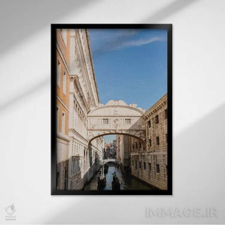 تابلو دکوراتیو Venice, Italy,پل آه ها، ونیز، ایتالیا اثر لاولی لیتل هوم کو - نمای قابدار مشکی