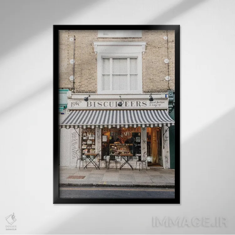 تابلو دکوراتیو London, England,کافه، لندن، انگلستان اثر لاولی لیتل هوم کو - نمای قابدار مشکی