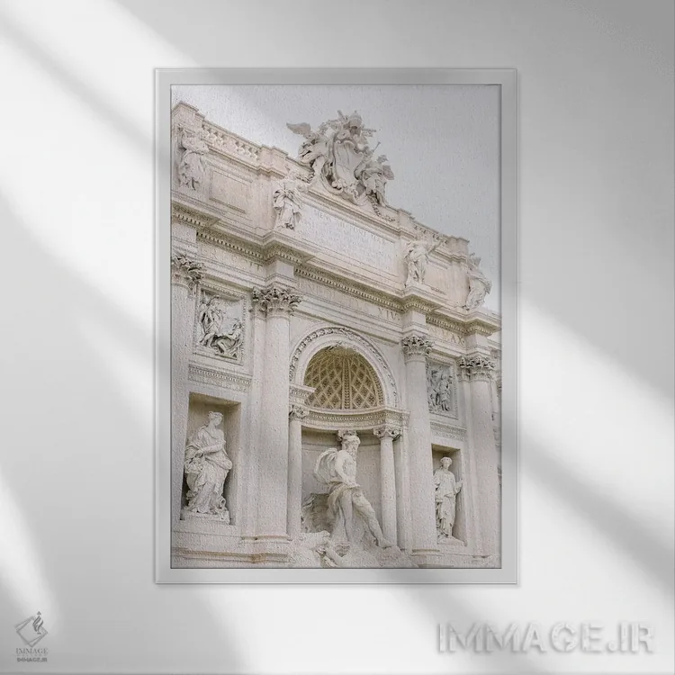 تابلو دکوراتیو Rome, Italy,فواره تروی شماره ۲، رم، ایتالیا اثر لاولی لیتل هوم کو - نمای قابدار سفید
