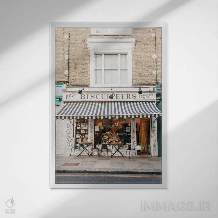 تابلو دکوراتیو London, England,کافه، لندن، انگلستان اثر لاولی لیتل هوم کو - نمای قابدار سفید