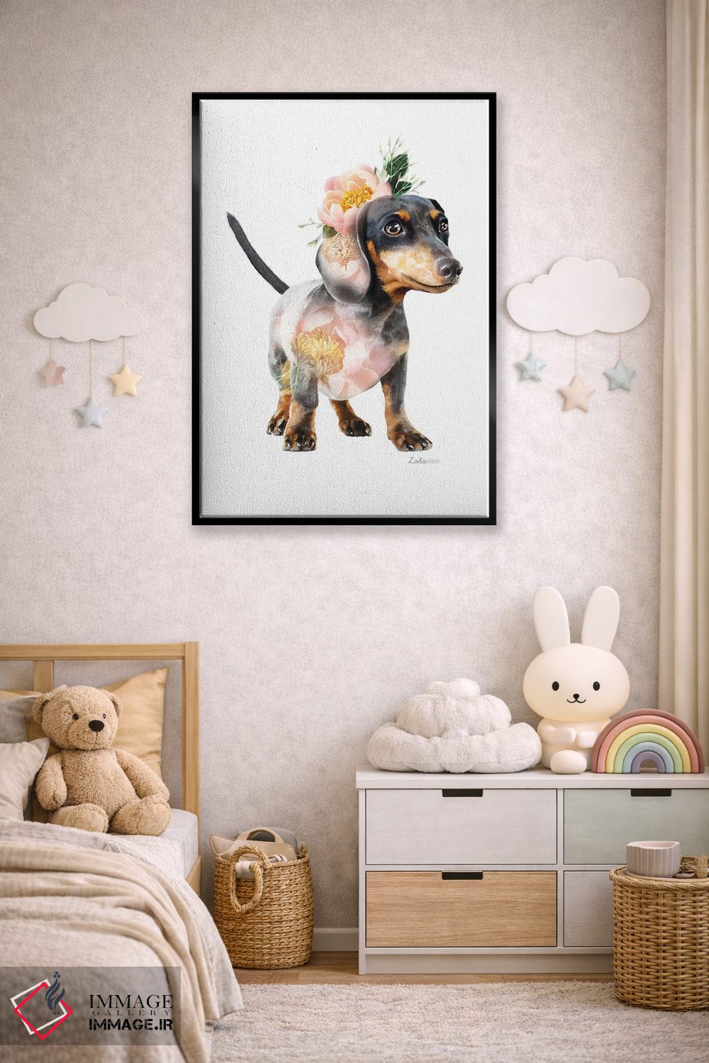 تابلو دکوراتیو داکسهوند گیاهی حیات وحش اثر لولا دیزاین - D6B