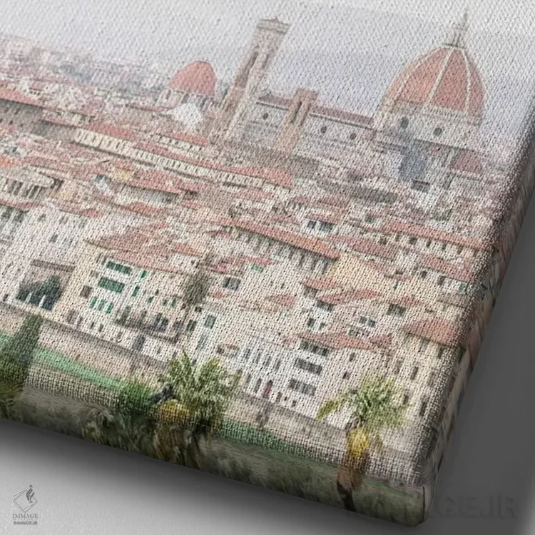 تابلو دکوراتیو Florence, Italy,منظره شهری شماره ۲، فلورانس، ایتالیا اثر لاولی لیتل هوم کو - نمای نزدیک بافت بوم