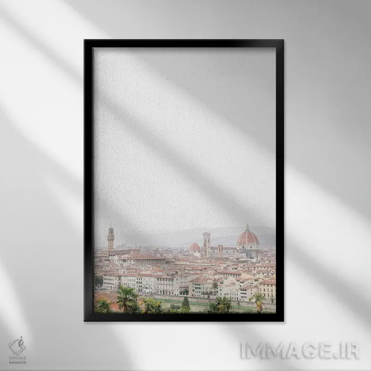 تابلو دکوراتیو Florence, Italy,منظره شهری شماره ۲، فلورانس، ایتالیا اثر لاولی لیتل هوم کو - نمای قابدار مشکی