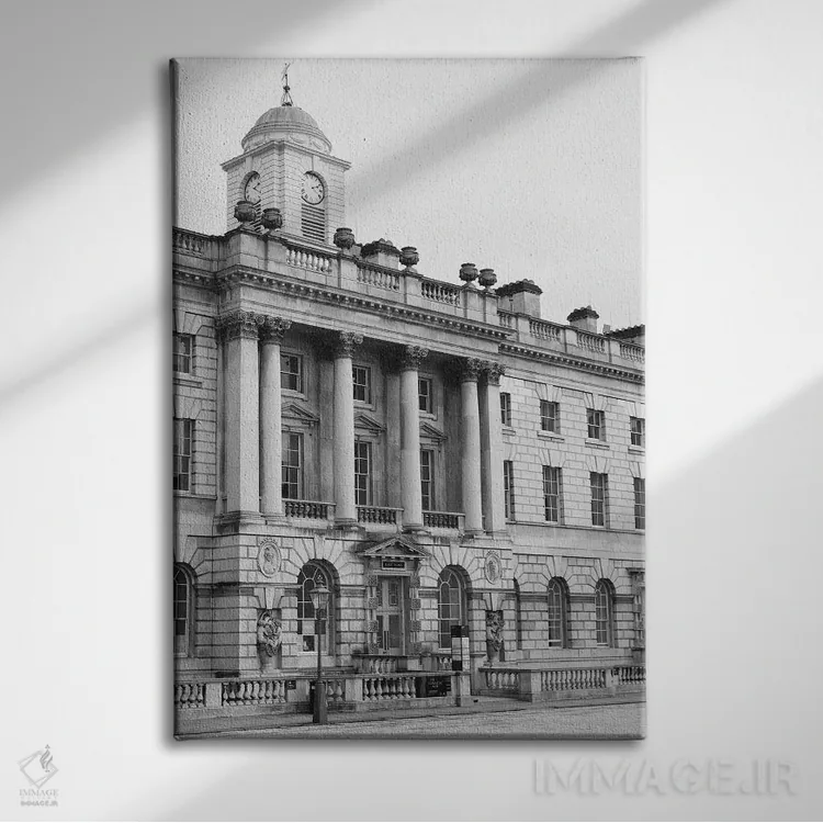 تابلو دکوراتیو London, England In Black & White,ساختمان، لندن، انگلس… اثر لاولی لیتل هوم کو - نمای روبهرو روی دیوار