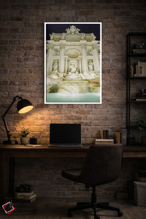 تابلو دکوراتیو Rome, Italy,فواره تروی در شب، رم، ایتالیا اثر لاولی لیتل هوم کو - D3W