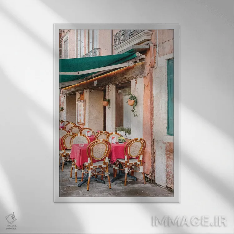 تابلو دکوراتیو Venice, Italy,کافه، ونیز، ایتالیا اثر لاولی لیتل هوم کو - نمای قابدار سفید