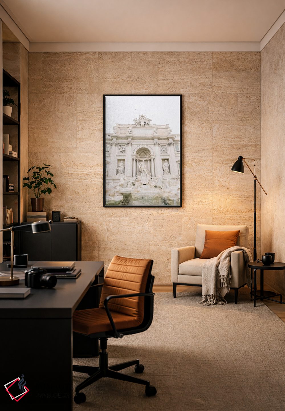 تابلو دکوراتیو Rome, Italy,نمای نزدیک فواره تروی، رم، ایتالیا اثر لاولی لیتل هوم کو - D6B