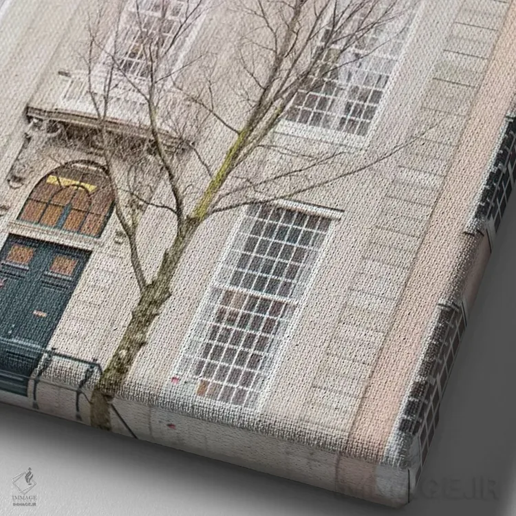 تابلو دکوراتیو Amsterdam,خانه های کانالی رنگ پریده شماره ۱، آمستردام اثر لاولی لیتل هوم کو - نمای نزدیک بافت بوم