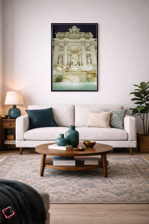 تابلو دکوراتیو Rome, Italy,فواره تروی در شب، رم، ایتالیا اثر لاولی لیتل هوم کو - D4B