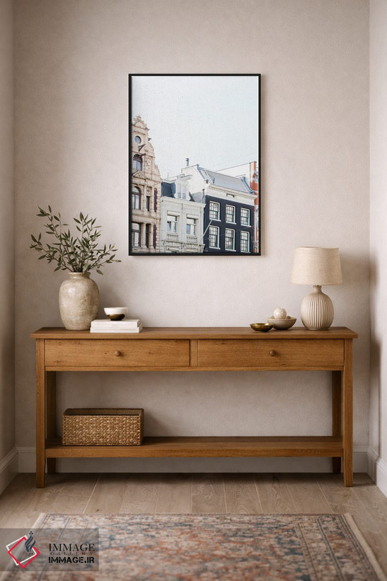 تابلو دکوراتیو Amsterdam,پشت بام خانه های کانالی، آمستردام اثر لاولی لیتل هوم کو - D1B