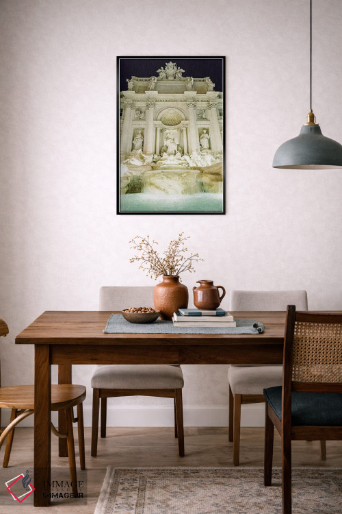 تابلو دکوراتیو Rome, Italy,فواره تروی در شب، رم، ایتالیا اثر لاولی لیتل هوم کو - D6B