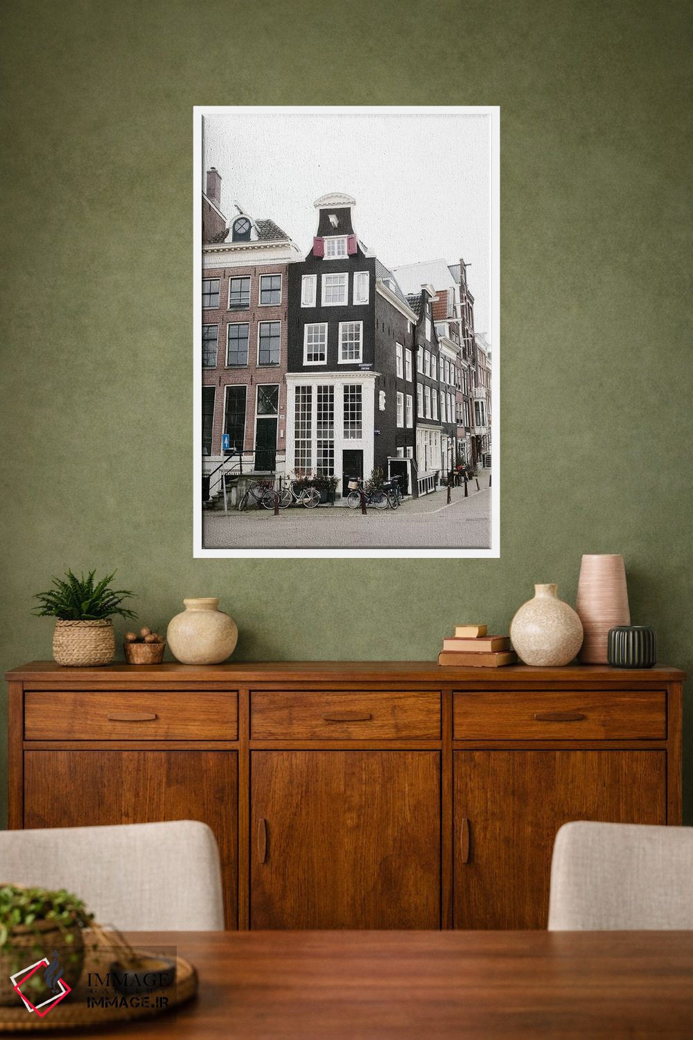 تابلو دکوراتیو Amsterdam,خانه های کانالی شماره ۳، آمستردام اثر لاولی لیتل هوم کو - D1W