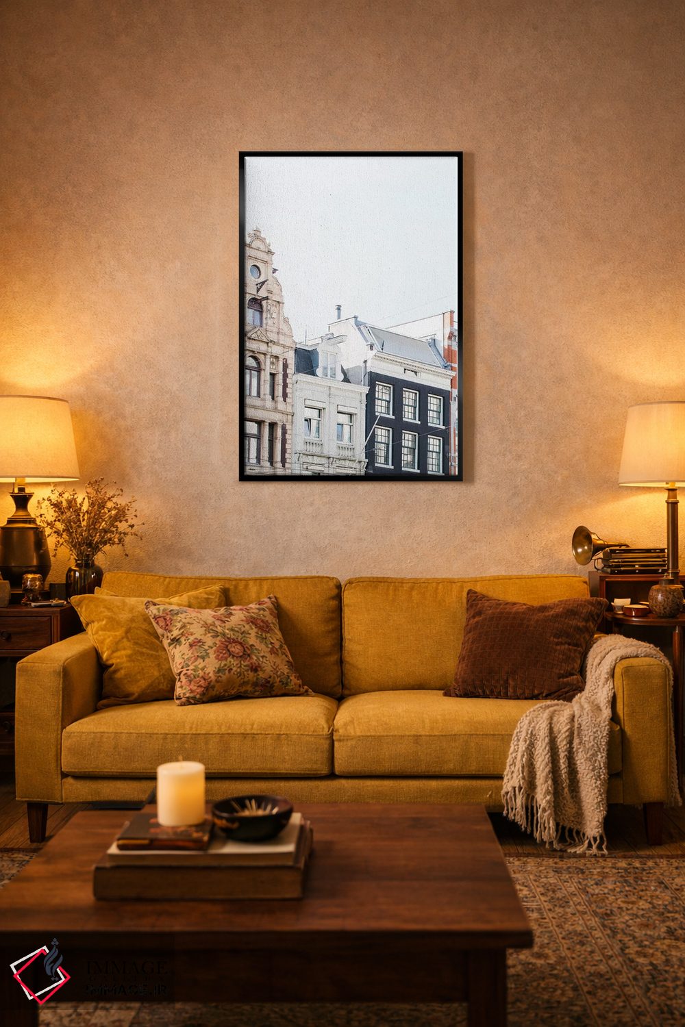 تابلو دکوراتیو Amsterdam,پشت بام خانه های کانالی، آمستردام اثر لاولی لیتل هوم کو - D5B