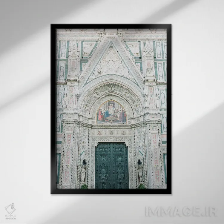 تابلو دکوراتیو Florence, Italy,جزئیات کلیسای جامع دومو، فلورانس، ایت… اثر لاولی لیتل هوم کو - نمای قابدار مشکی