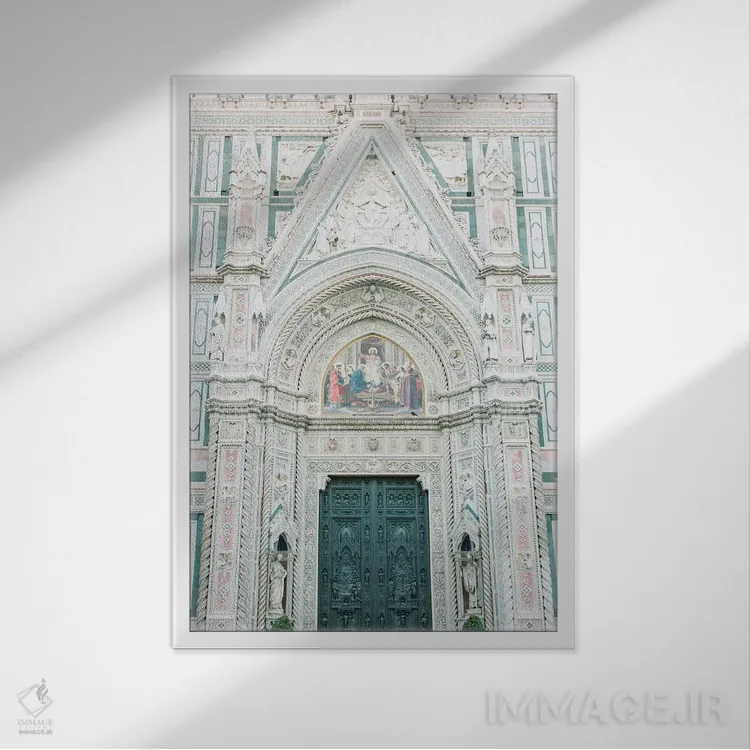 تابلو دکوراتیو Florence, Italy,جزئیات کلیسای جامع دومو، فلورانس، ایت… اثر لاولی لیتل هوم کو - نمای قابدار سفید